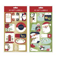 B-THERE Bundle of 40 Foil Peel & Stick Christmas Gift Labels - Juvenile/Traditional Holiday Gift Tags Gifting Supplies