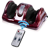 Giantex Foot Massager Machine Massage for Feet, Chronic Nerve Pain Therapy Spa Gift Deep Kneading Rolling Massage for Leg Calf Ankle, Electric Shiatsu Foot Massager w/ Remote, Burgundy