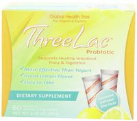 Threelac Probiotic Dietary Supplement, Natural Lemon Flavor, Includes 60 .053-Ounce Packets, Pack of 2