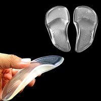 1 Pair Gel 3/4 Arch Support Orthotics Cushion Pad Flat Foot Orthopedic Insoles for Shoes