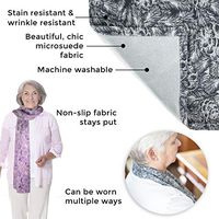 Adult Bib Scarf - Fashionable Alternative to Adult Bibs | Machine Wash & Dry | Soft Micro Suede Fabric Clothing Protector, Shirt Protectors for Adults | Adult Bibs for Women & Men (Grey Plaid)