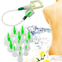 New Vacuum Chinese Medical 12 Cups Body Cupping Set + 6 Acupressure Magnets Point Therapy Home Device