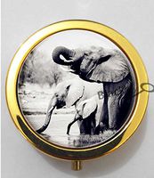 BlackKey Elephant Animal 3-Compartment Decorative Pocket Gift Box Case Organizer for Pill, Color 2 -430