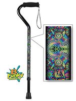 Walking Cane Offset Foam Handle Trippie Hippie Design Adjustable Aluminum Men or Women