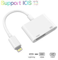Lighting to HDMI Adapter, 1080P Sync Screen Digital AV Connector Compatible with iPhone 11/11 Pro/XS Max/XS/XR/X 8 7 6 5, iPad and iPod to HD TV/Monitor/Projector, HDMI Connector (White)