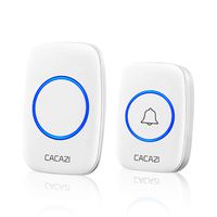 Wireless Doorbell kit, Plug-in Receiver, Waterproof Push Button with 1000 feet Operating Range, 3 Volume Levels, 38 Chimes, LED flash & CD Sound For Home/Office/Classroom Use (1x1 White)