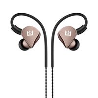 TRI I4 Dual Driver in Ear Monitor 1BA 1DD HiFi Earphone with Knowles Balanced Armature Driver Neutral Balance Sound Earbuds Headphone Headset (Champagne No Mic)