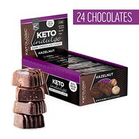 KetoLogic Keto Indulge Sugar Free Chocolate: Keto Chocolate Candy - Low Carb, Dark Chocolate with No Artificial Sweeteners & No Added Sugar | All Natural, Non-GMO, Keto Sweets | Hazelnut (12 Serve)