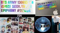 BTS Hologram Sticker for Army Bomb, Phone, Laptop, 10ea/1pc+Cute Photo Stickers 2pcs (Jin)