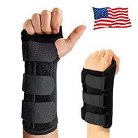 Wrist Brace Support Hand Left Right Carpal Tunnel Men Women Night Sleep Pack, Adjustable Strap for Arthritis Athletic Sprain, Elastic Exercise Bowling Drawing Mouse Keyboard Gym (Worn on Left Hand)