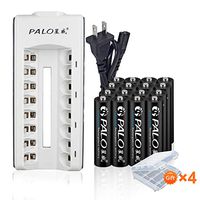 PALO 1.2V AAA 300mAh Rechargeable Battery Ni-MH with 8 Bay AA/AAA Battery Charger