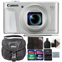 Canon PowerShot SX730 HS Digital Camera (Silver) + 24GB Memory Card + Card Holder + Reader + Case + 3pc Cleaning Kit