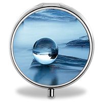 Medicine Pill Boxes Ball Glass Unique Round Portable 3 Compartment Metal Pocket Pill Bottle