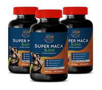 Men Sexual Stamina Supplement - Super MACA Blend 2070 MG - Extra Strength - yohimbe Supplement for Men - 3 Bottles 180 Capsules