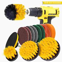 FlorLife Drill Brush Scouring Pad Hard Water Stain Remover for Bathroom and Kitchen Power Scrubbing Brush Drill Attachment 14 Pcs