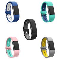 Teak - Silicone Sport Replacement Wristband for Fitbit Charge 2 - Small 5 Pack