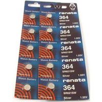 Renata #364 Silver Oxide Battery - 10 Pack (364-10)