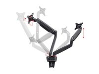 Monoprice Smooth Full Motion Dual Monitor Adjustable Gas Spring Desk Mount - Black For Large Screens, Supports Up To 34 inch Monitors, Max 19.8 LBS Weight Per Display - Workstream Collection