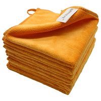 12"x12" Microfiber Cleaning Cloth 6 PCS Orange Reusable Wash Clothes for House Boat Car Window Cleaner 2PCS Screen Cloth as Gift