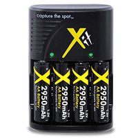 Rechargeable AA Batteries 2950mAh (4 Pack) and Battery Charger, Multi-Purpose and Emergency Rechargeable Double A Battery Set