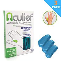Aculief - Award Winning Natural Headache, Migraine and Tension Relief - Wearable Acupressure - Stress Alleviation - Simple, Easy & Effective - 3 Pack (Teal)