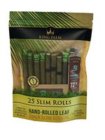 King Palm Slim Size Natural Pre Wrap Palm Leafs (1 Pack, 25 Rolls)