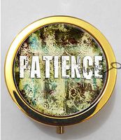 BlackKey Patience Beautiful Inspirational Word 3-Compartment Decorative Pocket Gift Box Case Organizer for Pill, Color 2 -1742