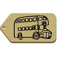 Azeeda 10 x Large 'London Bus' Wooden Gift Tags (TG00063970)