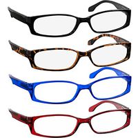 Reading Glasses 3.25 Black Tortoise Red Blue (4 Pack) F503 TruVision Readers