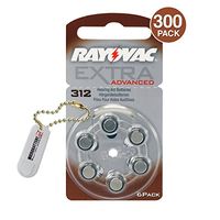 Rayovac Extra Advanced Hearing Aid Batteries Size 312 (300 Batteries) + Keychain