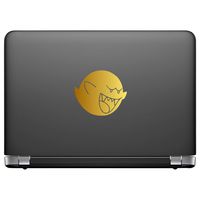 3" Boo Ghost Smiling Vinyl Transfer Sticker Decal for Car Window, Laptop, Wall (Gold)