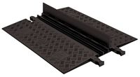 Guard Dog GD2X75-B/B Polyurethane Heavy Duty 2 Channel Low Profile Cable Protector with ADA Compliant Ramp, Black Lid with Black Ramp, 36" Length, 28.38" Width, 1.25" Height