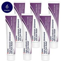 Safetec Triple Antibiotic Ointment with Pain Relief 1oz Tubes for Minor Cuts, Scrapes and Burns (Pack of 6 Tubes)