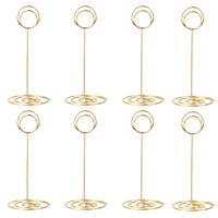Radezon 20 Pack 8.75 inch Tall Table Number Holders Place Card Holder Table Picture Holder Wire Photo Holder Clips Picture Memo Note Photo Stand (Gold)