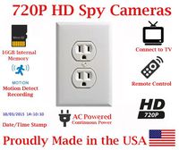 SecureGuard Power Receptacle Wall Outlet 720P Spy Camera SD Card DVR Nanny Camera (WHITE)