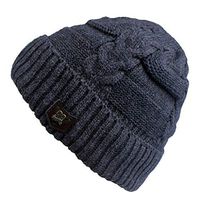 Theoylos Men's Winter Hat Warm Knitted Beanie Hat Wool Thick Knit Hat Baggy Slouchy Skull Cap for Men Women Gifts Gray