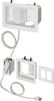 Arlington TVB712BK-1 Angled Box In-Wall Wiring Kit, Pre-Wired TV Bridge, 2-Gang, White, 1-Pack