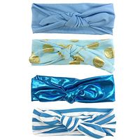 Allydrew Girls Adjustable Bow Headband (set of 4), Feeling Blue