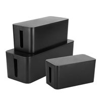 Cable Management Box, Cord Organizer Box Cover with Cable Kit Hides Power Strips, Surge Protectors & Cords. Keeps Kids & Pet Safe, Black