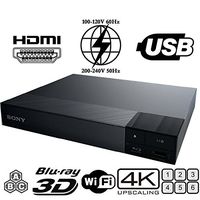 SONY S6200 2K/4K Multi System Blu Ray Disc DVD Player - PAL/NTSC - 2D/3D - Wi-Fi - Comes with 100-240 Volt to use World Wide & 6 Feet HDMI Cable