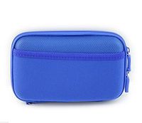 Multi-Functional Hard Shell Travel Organizer Carrying Case Bag for External Hard Drive Transfer Cable Electronic Accessories Camera Diabetic Testing Kit Blood Glucose Monitoring System (Blue)