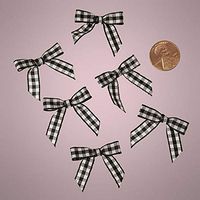 Mini Black and White Checkered Gingham Bows (75)