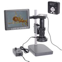 HAYEAR Full Set HD 16MP 1080P 60FPS 2K Digital Industrial Microscope Camera HDMI USB Outputs+180X C-Mount Lens+8" HD LCD Monitor + 60 LED Illumination Light Lamp