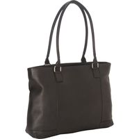 Royce Leather Women's 15 Inch Laptop Tote Bag in Colombian Leather, Black, One Size