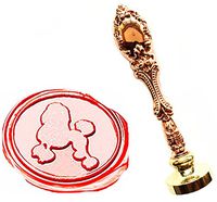 MNYR Vintage Lovely Poodle Dog Animal Wax Seal Stamp Luxury Bronze Metal Peacock Decorative Wedding Invitations Gift Card Paper Stationary Envelope Seals Custom Monogram Wax Seal Sealing Stamp Set