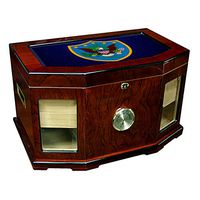 Large Premium Desktop Humidor - Glass Top -US Northern Command (NORTHCOM), Shldr Sleeve