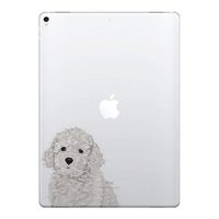 FINCIBO 5 x 5 inch Cute White Toy Poodle Removable Vinyl Decal Stickers for iPad MacBook Laptop (Or Any Flat Surface)