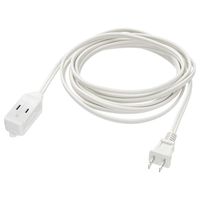 Cmple - 3-Outlet Household Indoor Extension Power Cord - 2 Prong with Protection Outlet Cover - 6 Feet, White