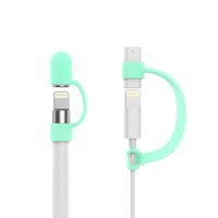 MoKo Pencil Cap Holder Compatible with Apple Pencil, Charging to USB Cable + Apple Pencil Cap, Fit New iPad 10.2 2019 / iPad Air 3 / iPad Mini 5（Only for Apple Pencil 1st) - GREEN (Glow in Dark)