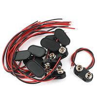 uxcell 12 Pcs 9 Volt Battery Clip T-Type Shell Buckle Connector Lead Wire 15cm
